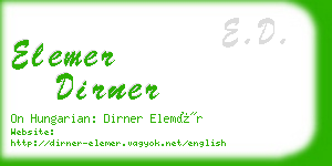 elemer dirner business card